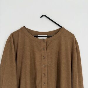 Reformation Harriet Knit Long Sleeve Henley Top